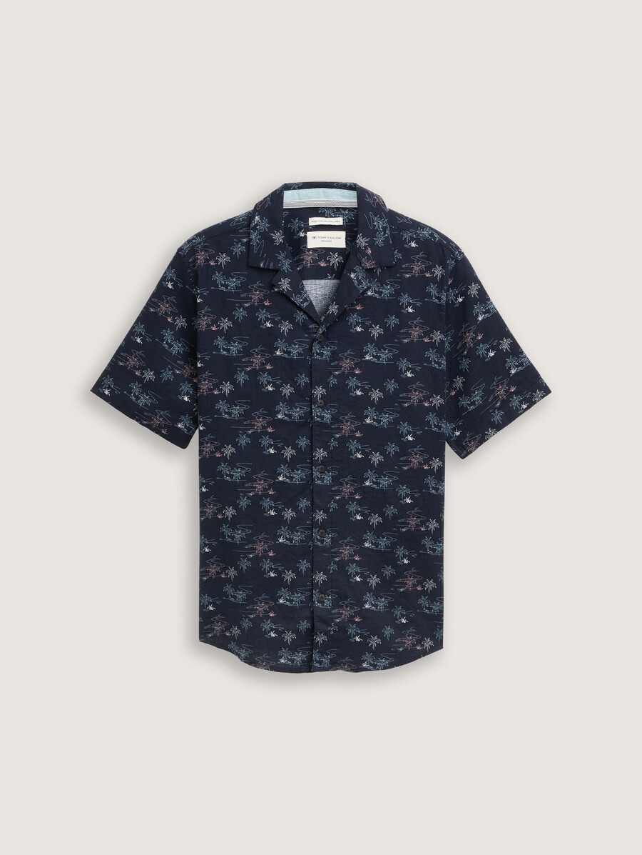 chemise à manches courtes coupe classique en lin