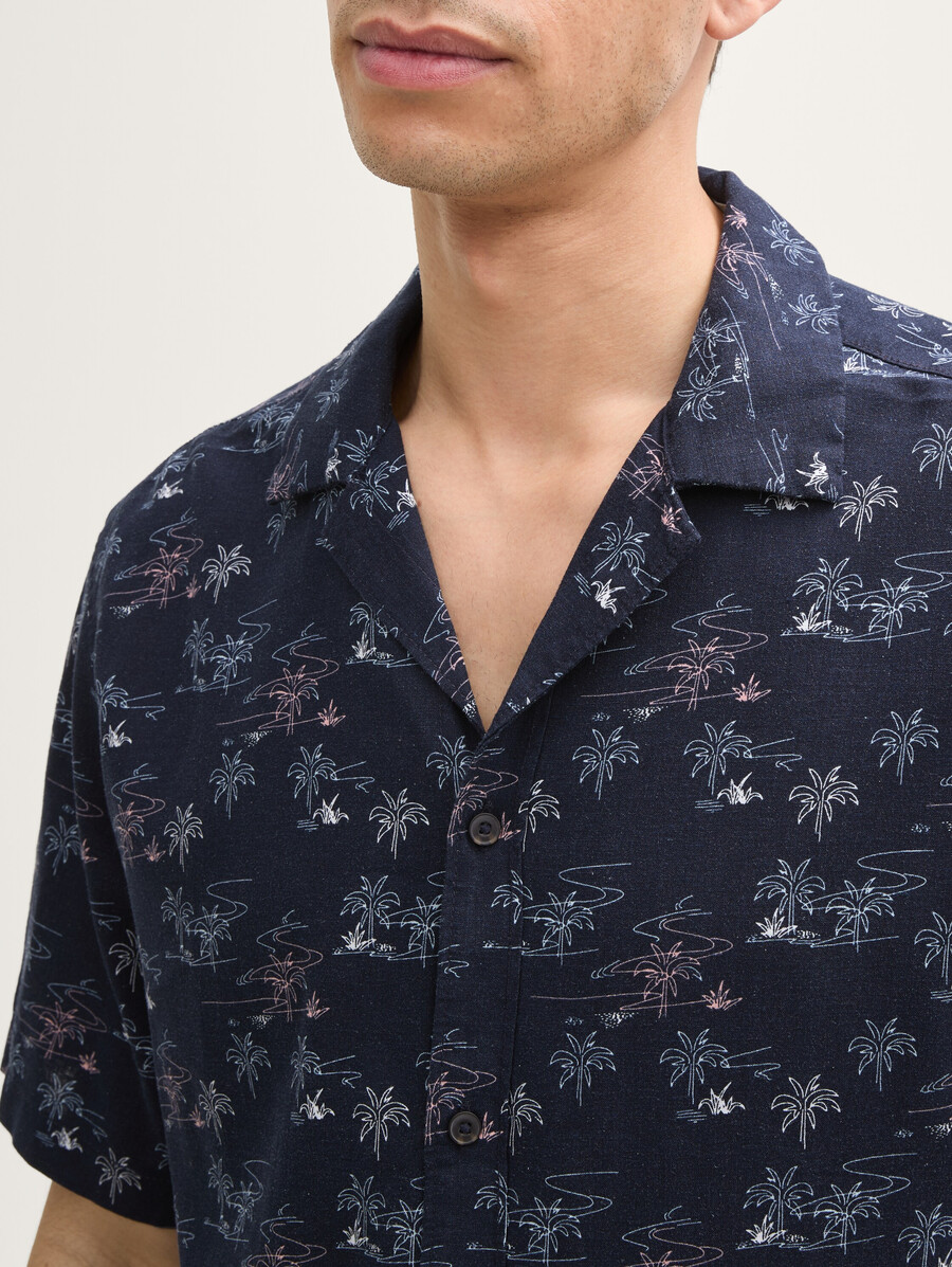 chemise à manches courtes coupe classique en lin