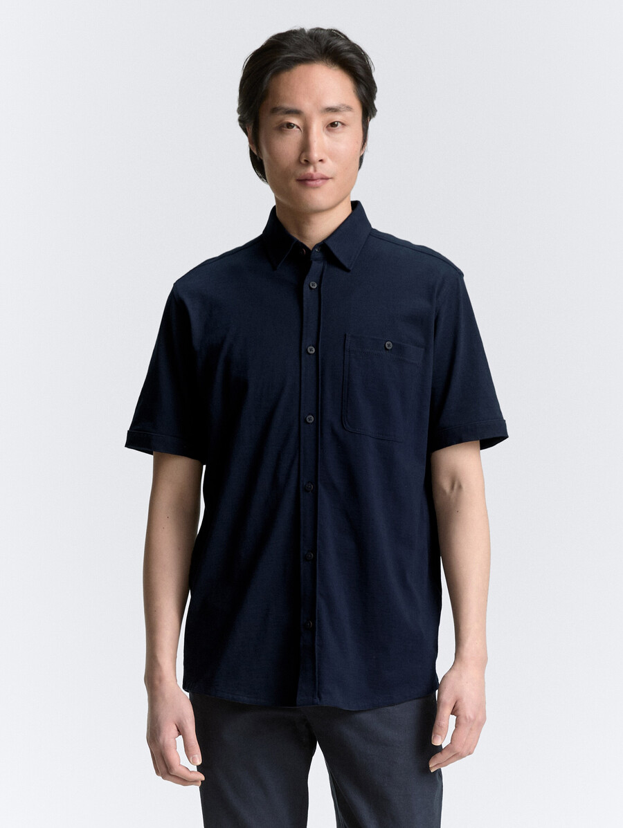 chemise en coton à manches courtes coupe classique