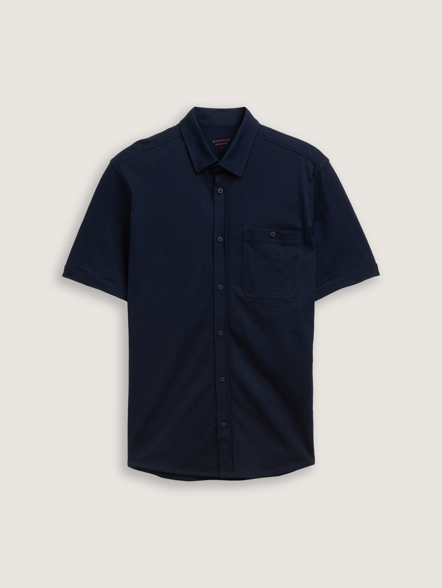 chemise en coton à manches courtes coupe classique