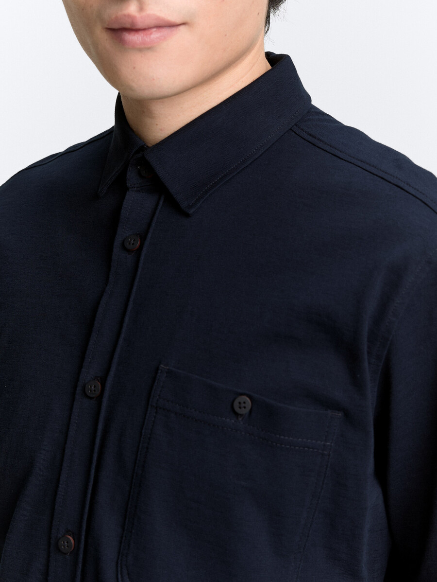 chemise en coton à manches courtes coupe classique