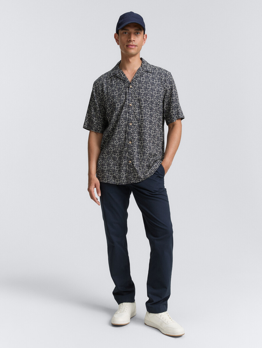 chemise à manches courtes coupe confortable style hawaïen