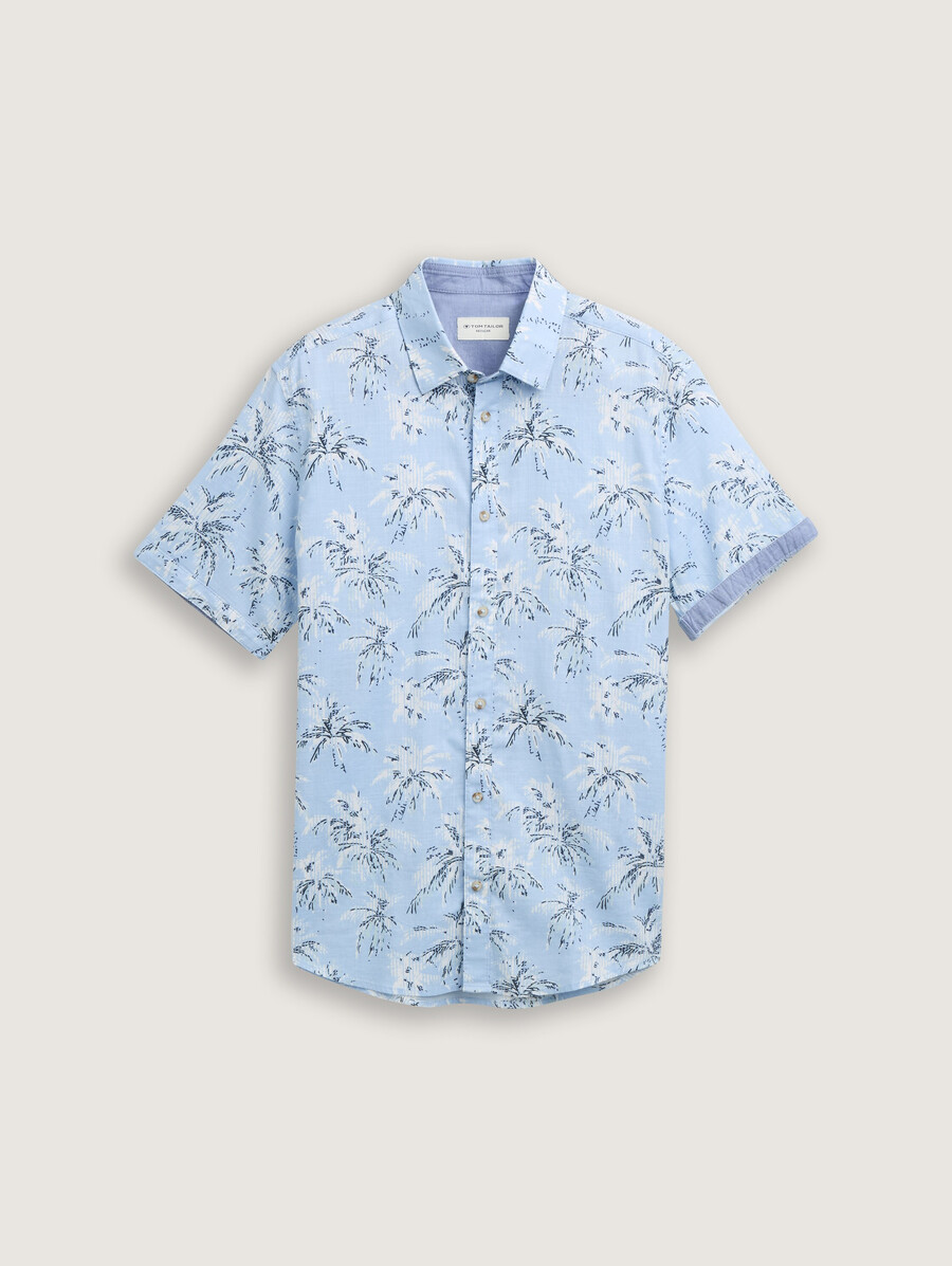 chemise à manches courtes coupe classique avec imprimé palmier