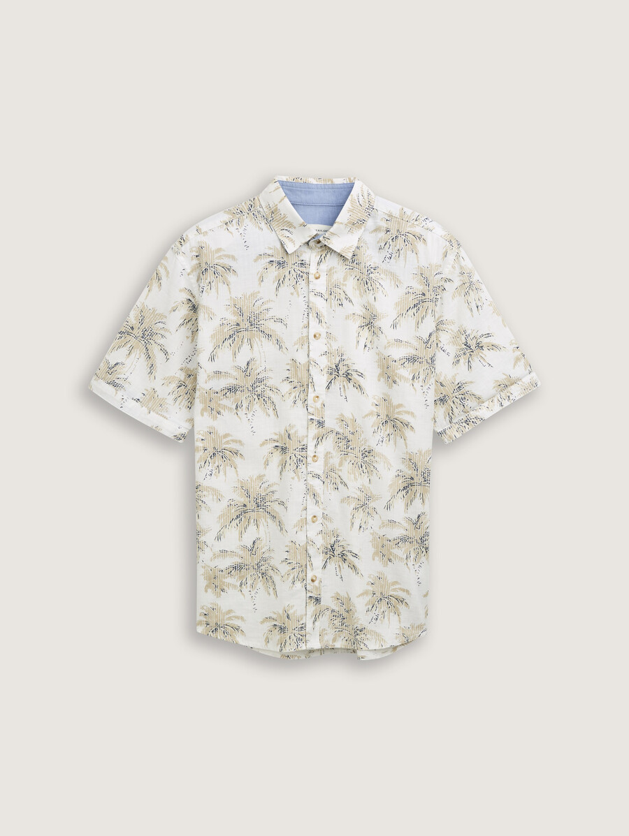 chemise à manches courtes coupe classique avec imprimé palmier
