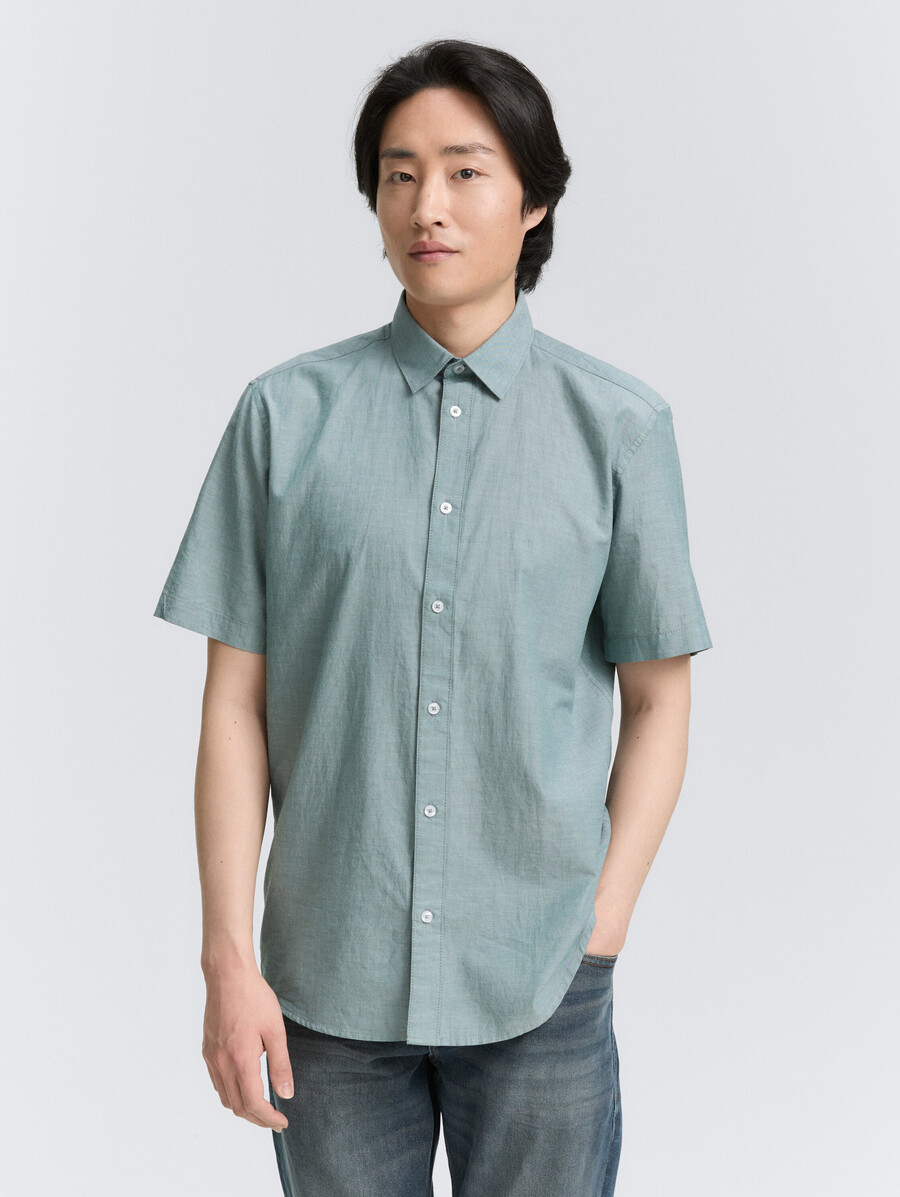 chemise en coton à manches courtes coupe classique