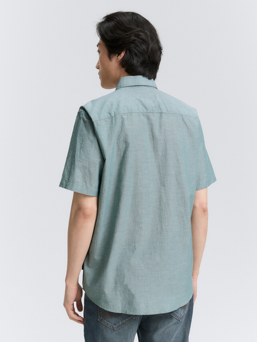 chemise en coton à manches courtes coupe classique