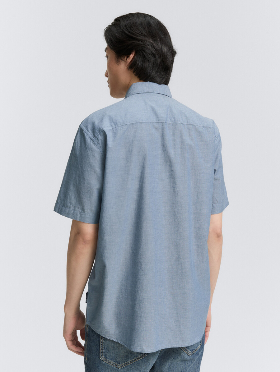 chemise en coton à manches courtes coupe classique