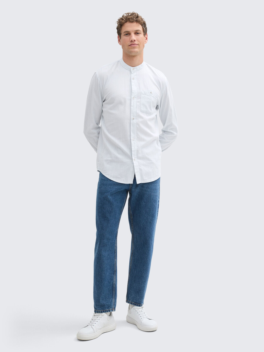 chemise coupe basique à col montant