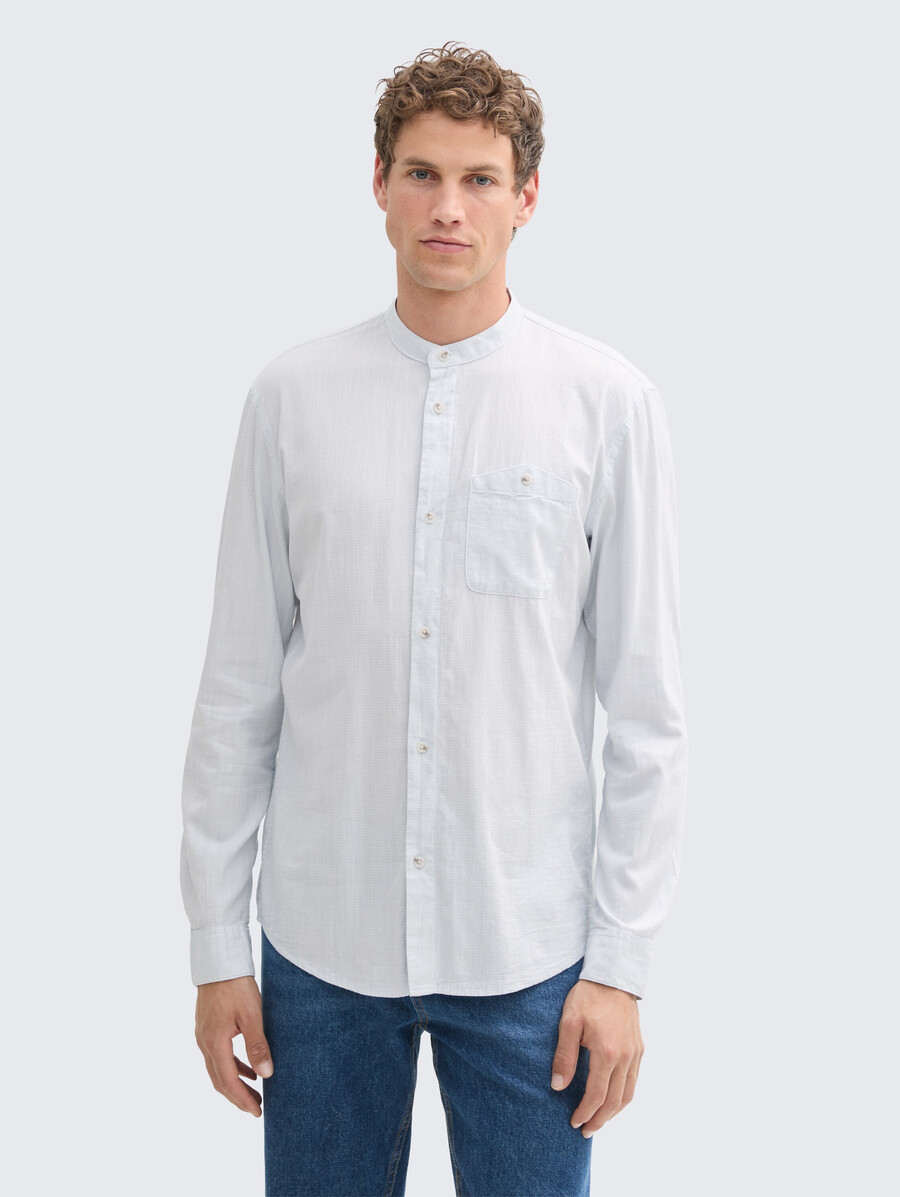 chemise coupe basique à col montant
