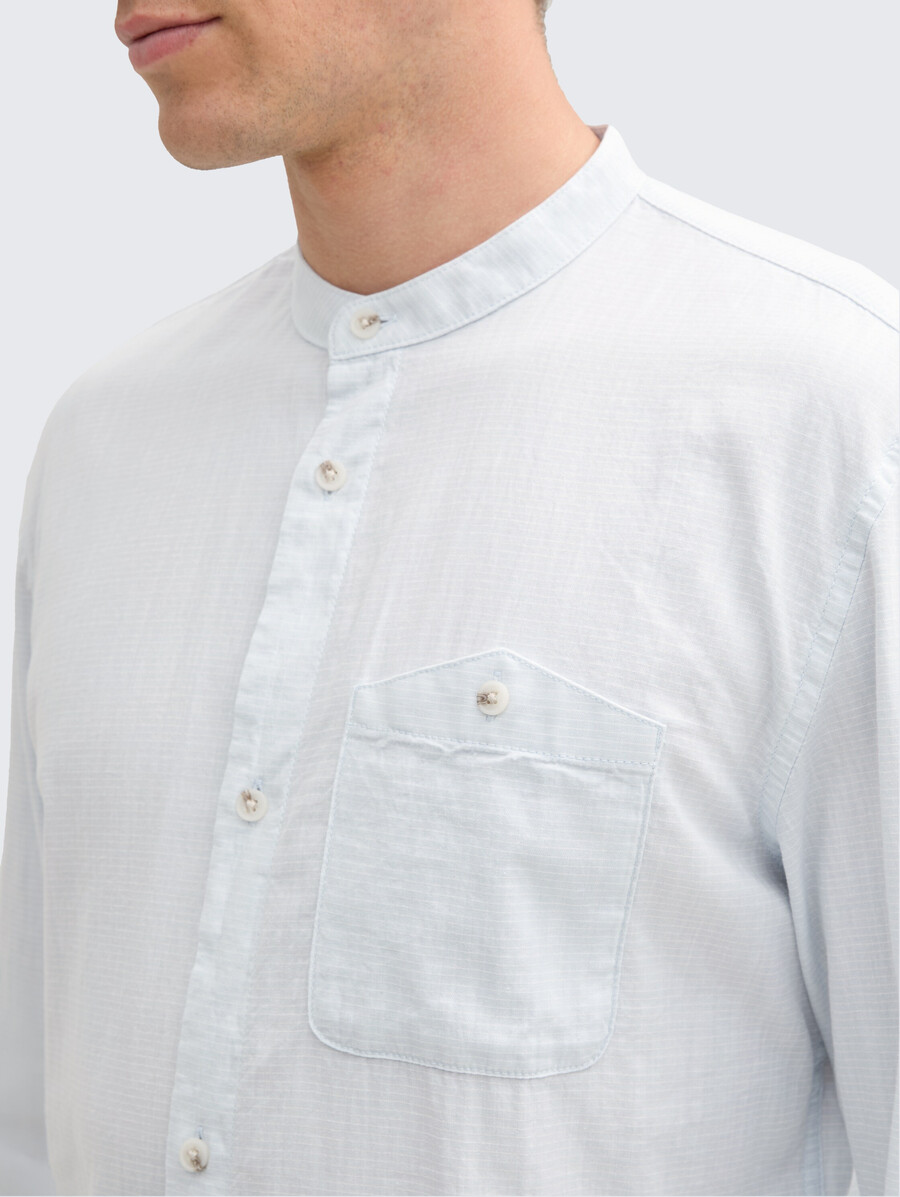 chemise coupe basique à col montant