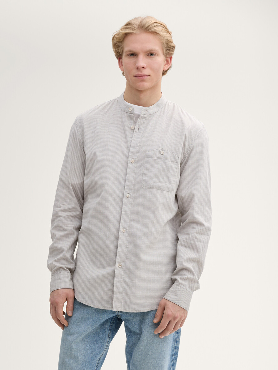 chemise coupe basique à col montant