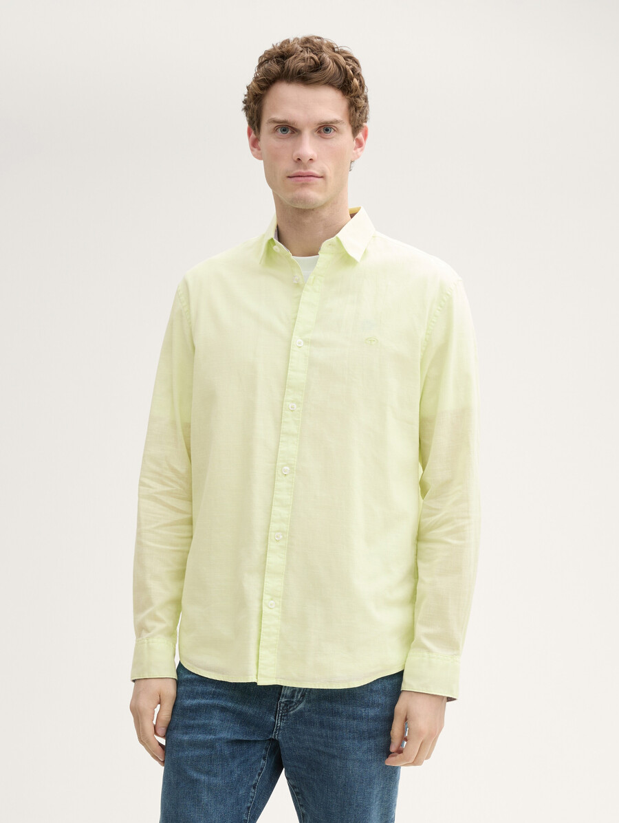 chemise coupe classique avec logo brodé