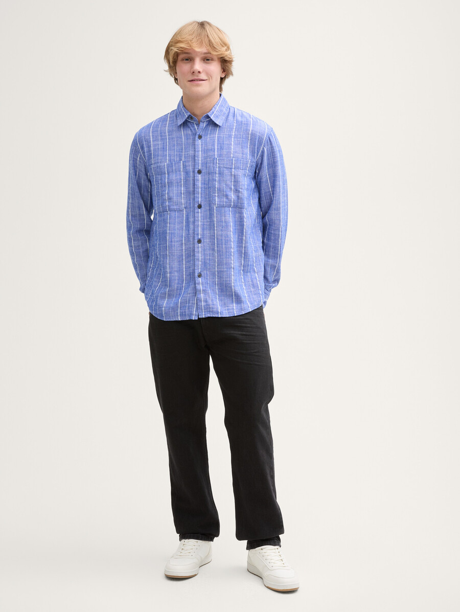 chemise coupe décontractée en lin