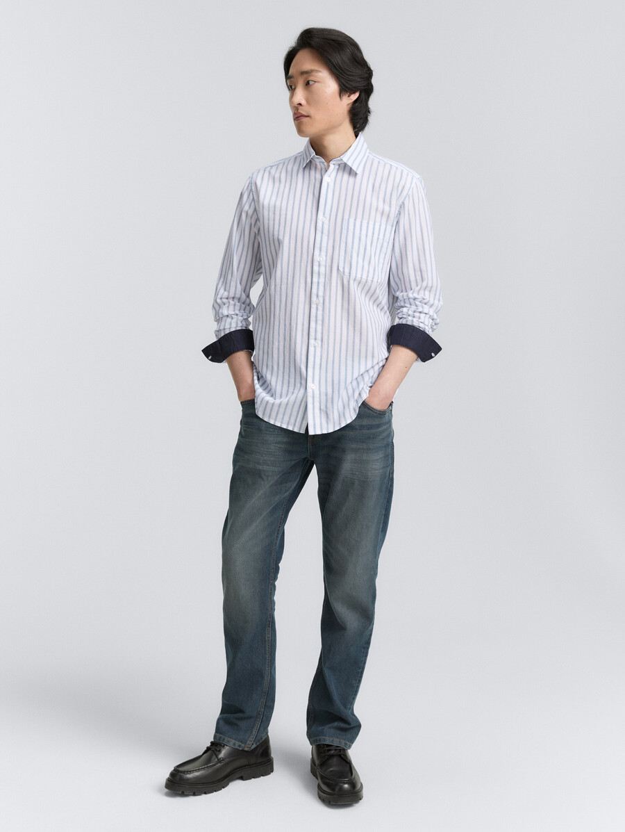 chemise coupe classique à rayures