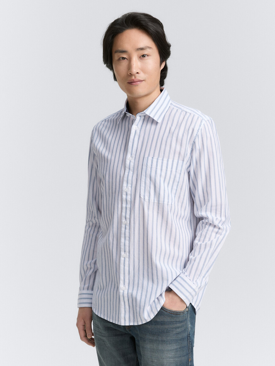 chemise coupe classique à rayures