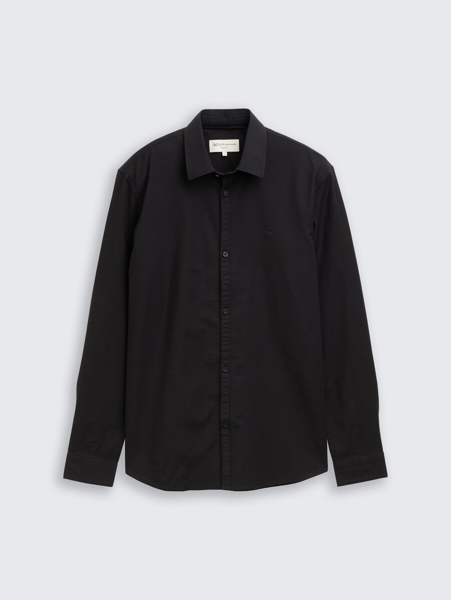 chemise coupe classique avec logo brodé