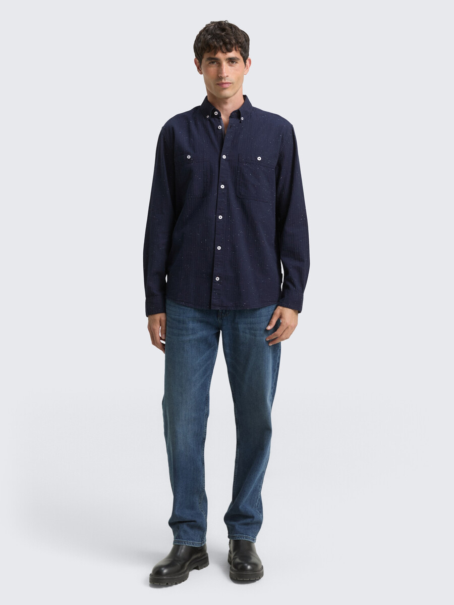 chemise coupe classique à laspect chiné