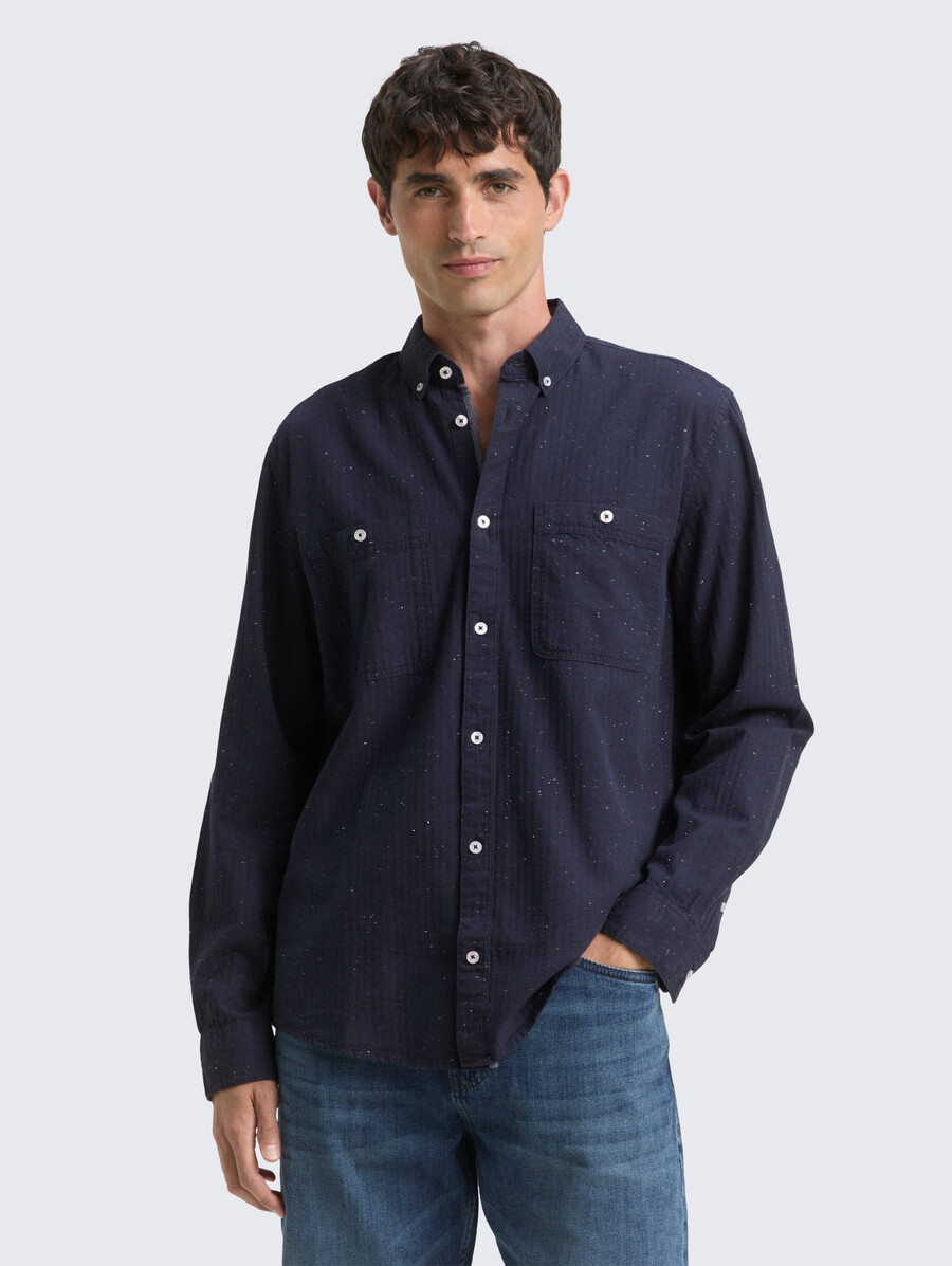 chemise coupe classique à laspect chiné