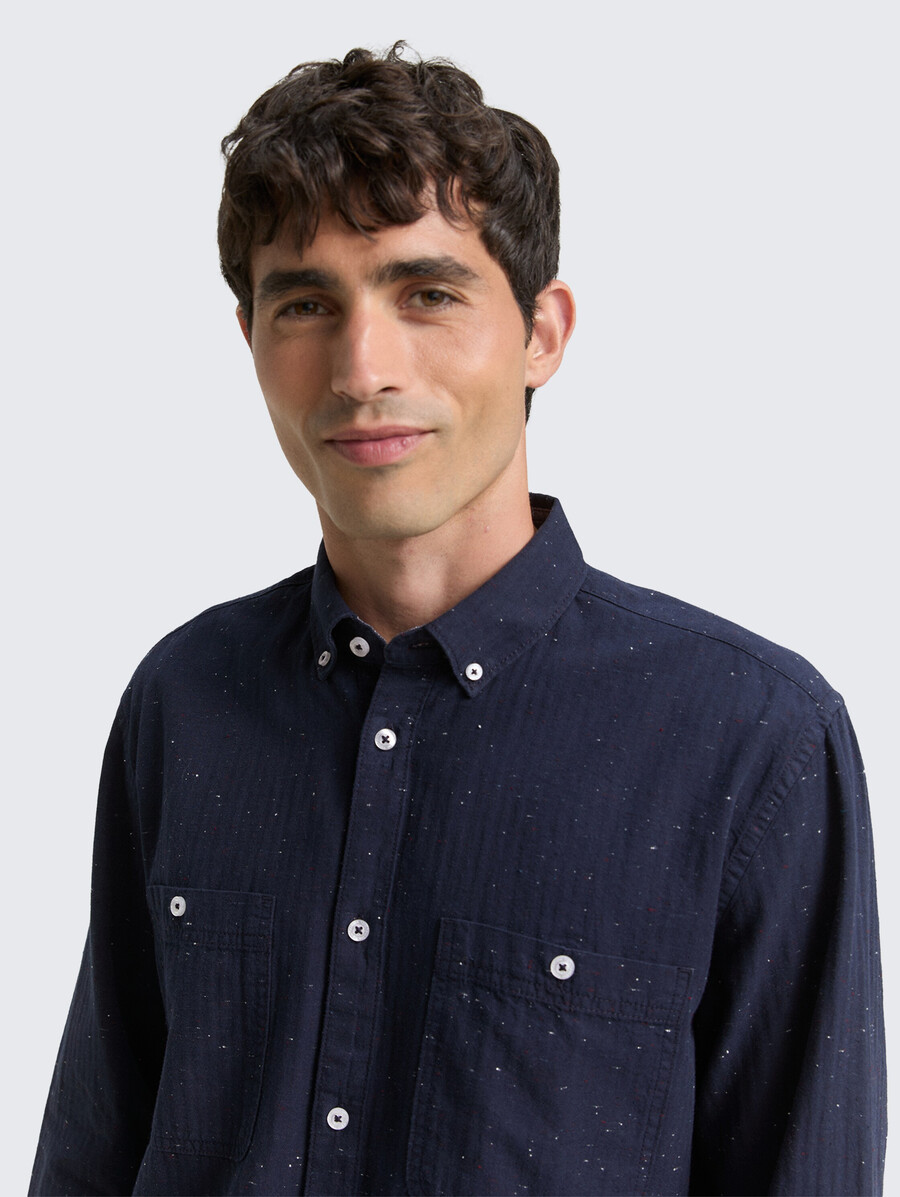 chemise coupe classique à laspect chiné