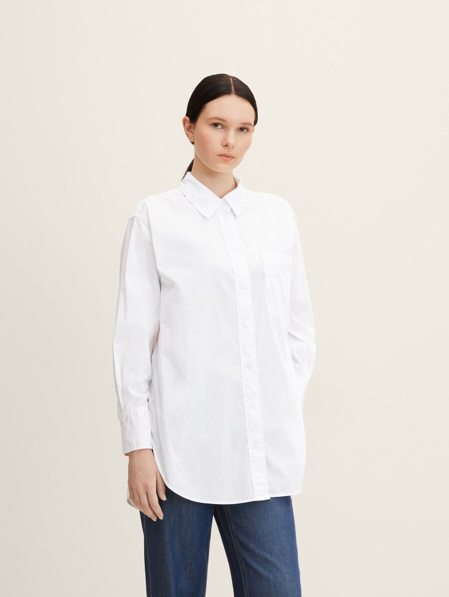chemise longue avec poche poitrine