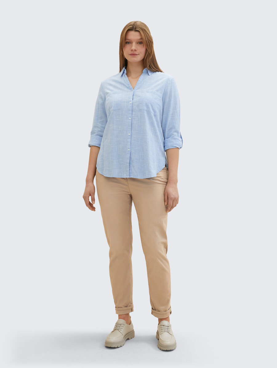 blouse grande taille avec poches poitrine