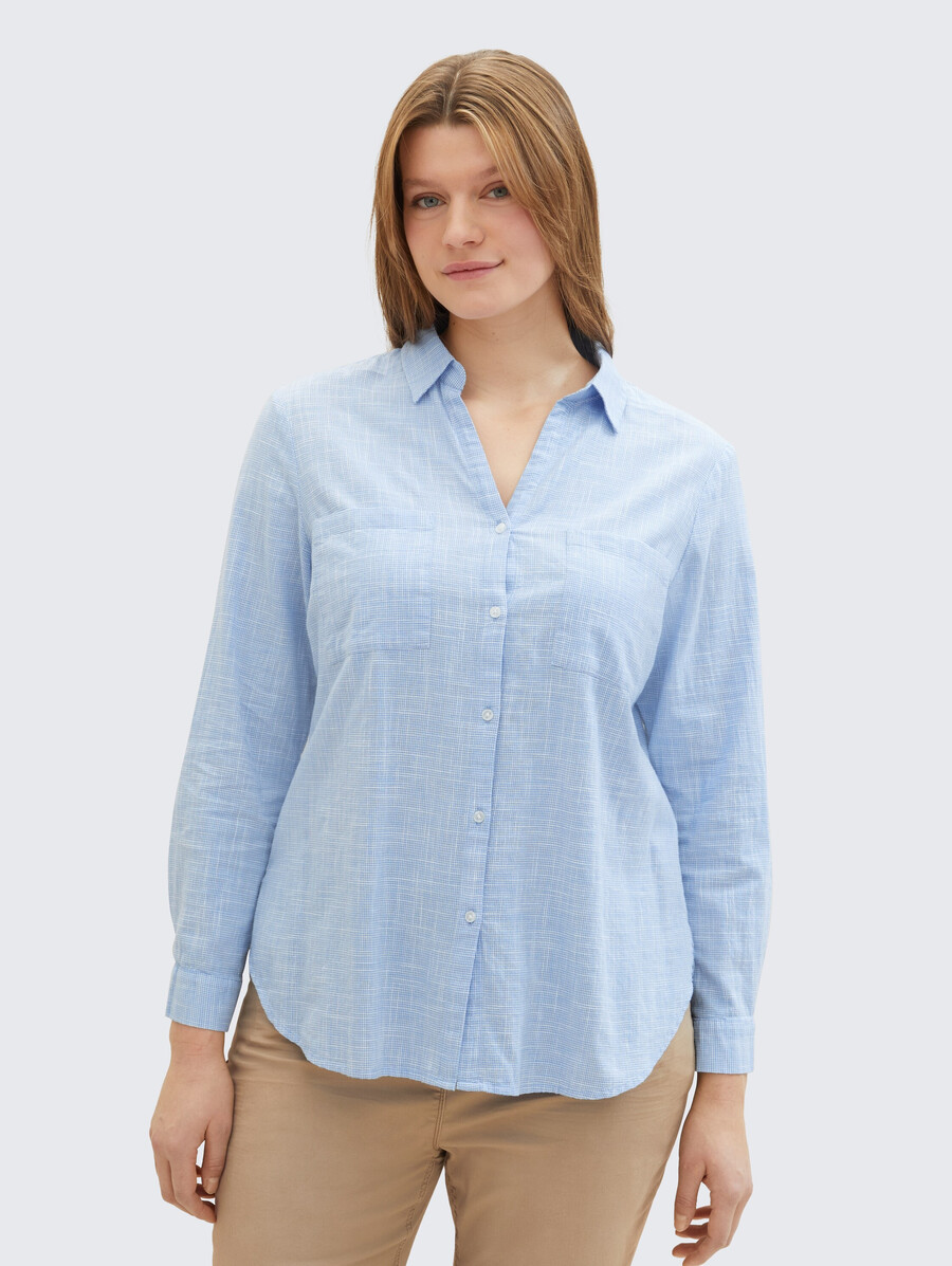 blouse grande taille avec poches poitrine
