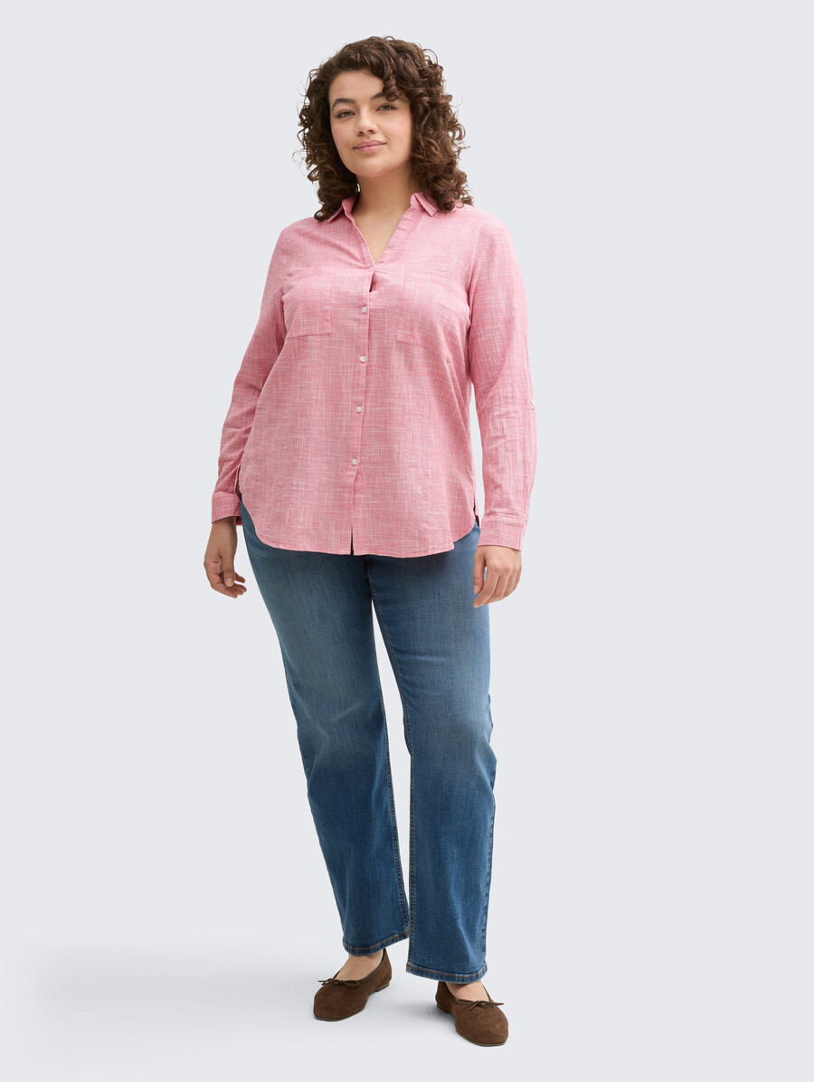 blouse grande taille avec poches poitrine