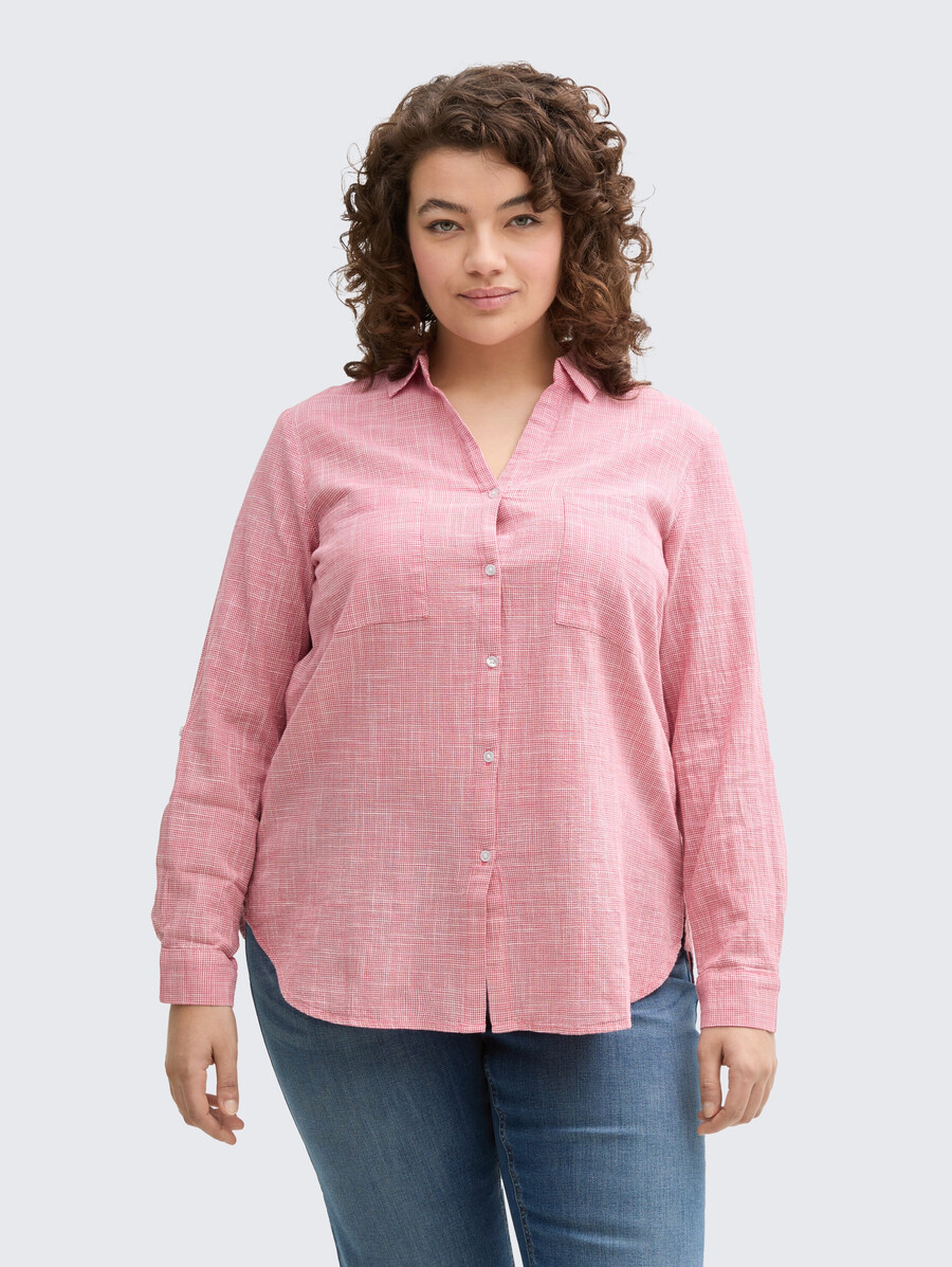 blouse grande taille avec poches poitrine