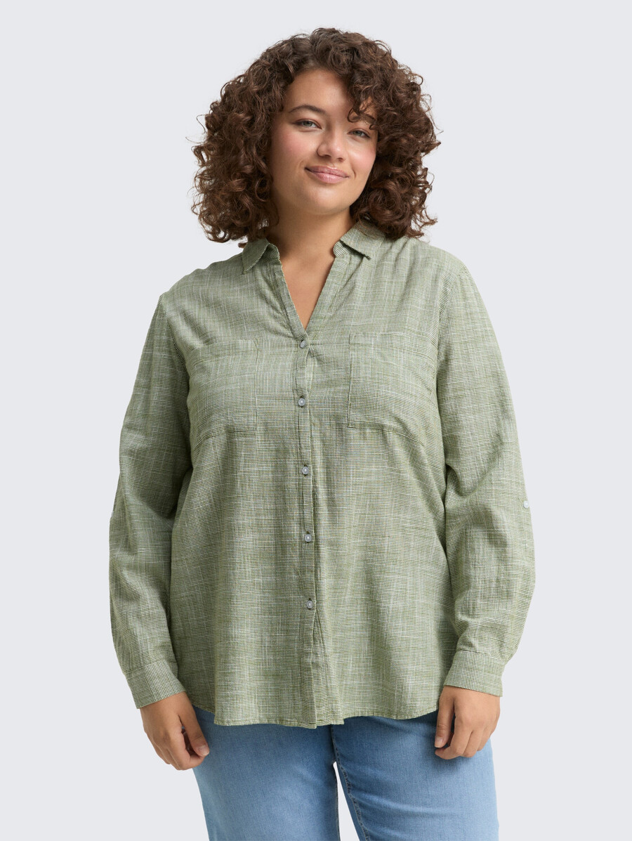 blouse grande taille avec poches poitrine