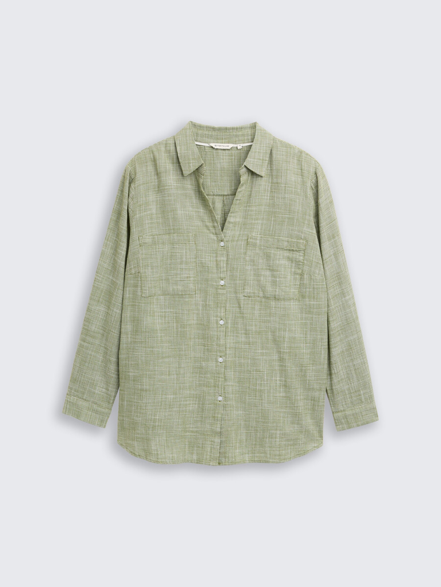blouse grande taille avec poches poitrine
