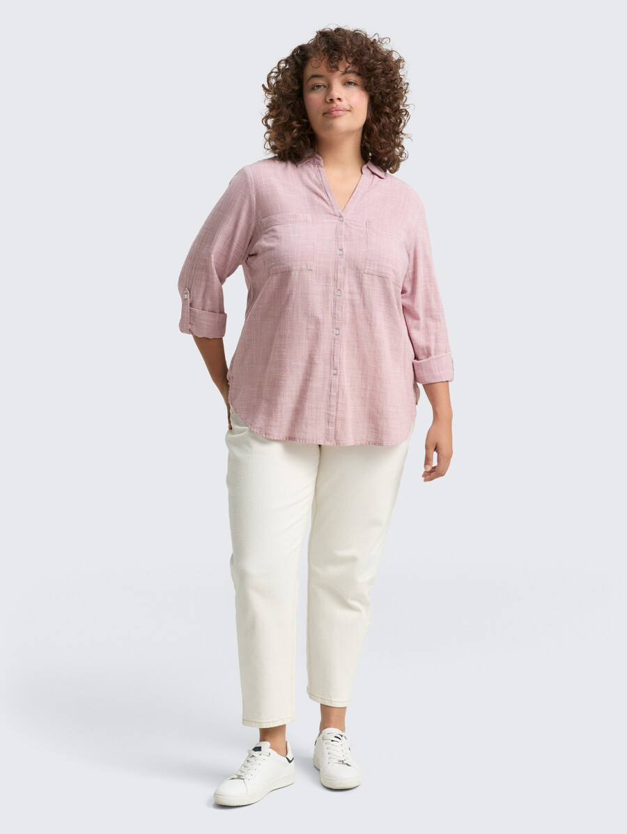 blouse grande taille avec poches poitrine