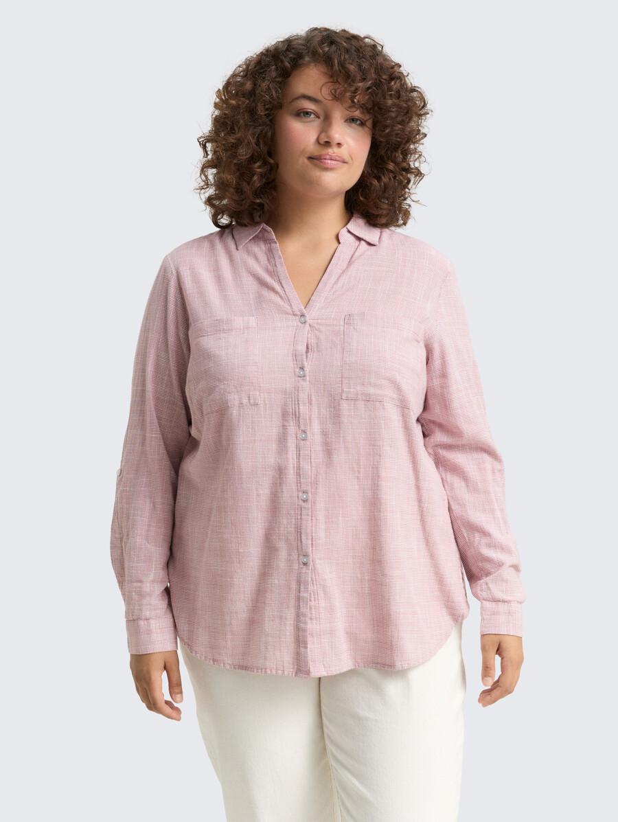 blouse grande taille avec poches poitrine