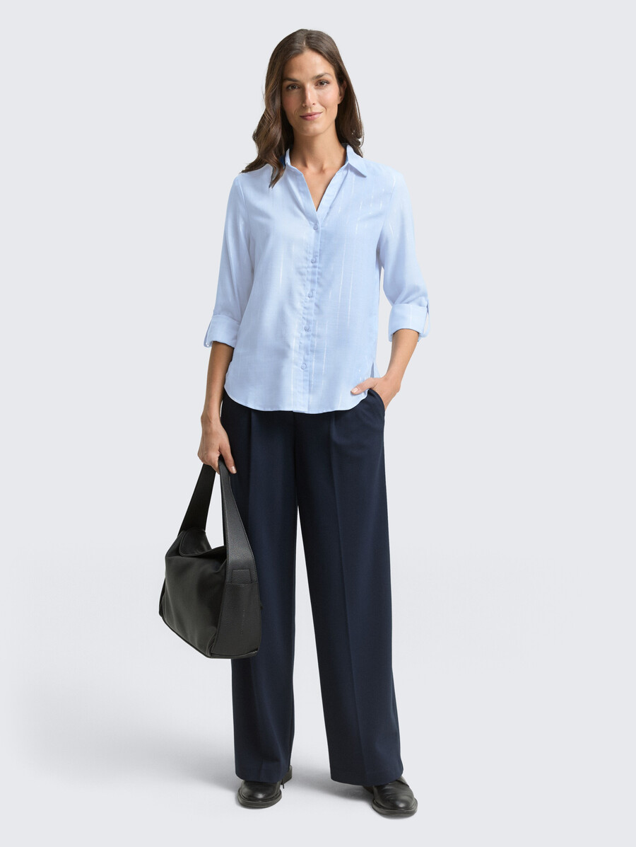 blouse à rayures à effet pailleté
