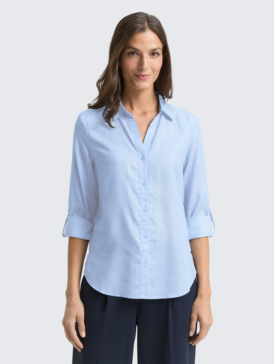 blouse à rayures à effet pailleté