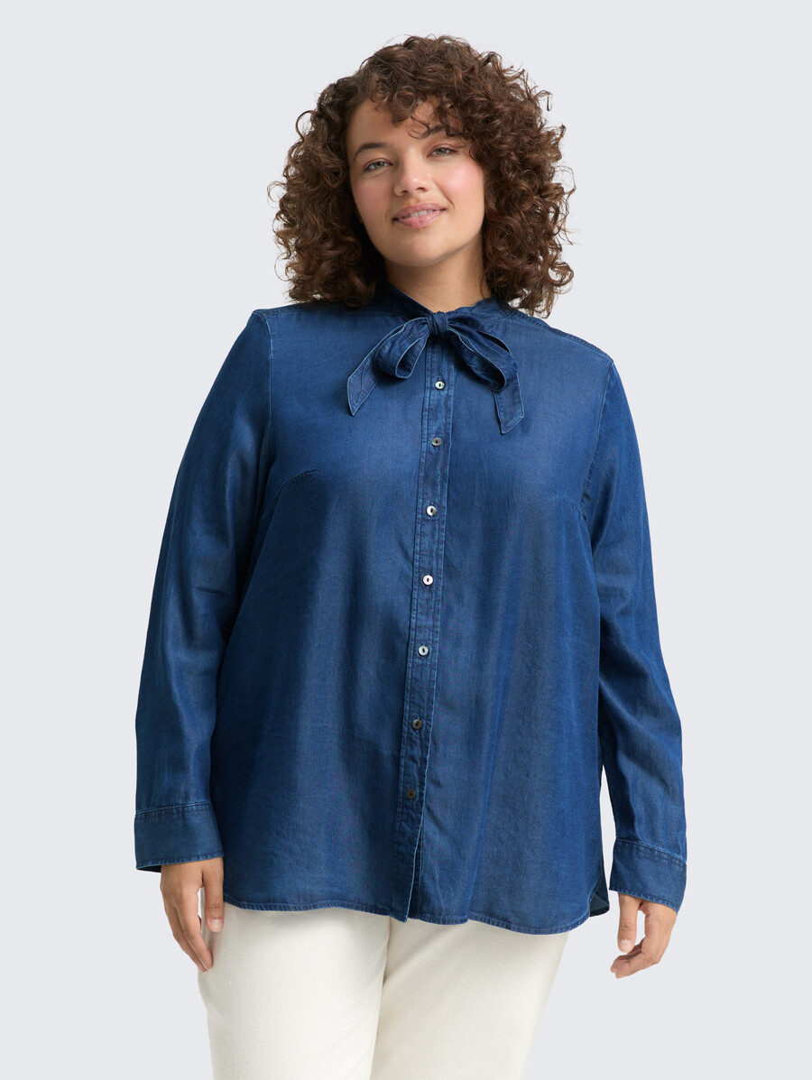 blouse grande taille avec détail nœud