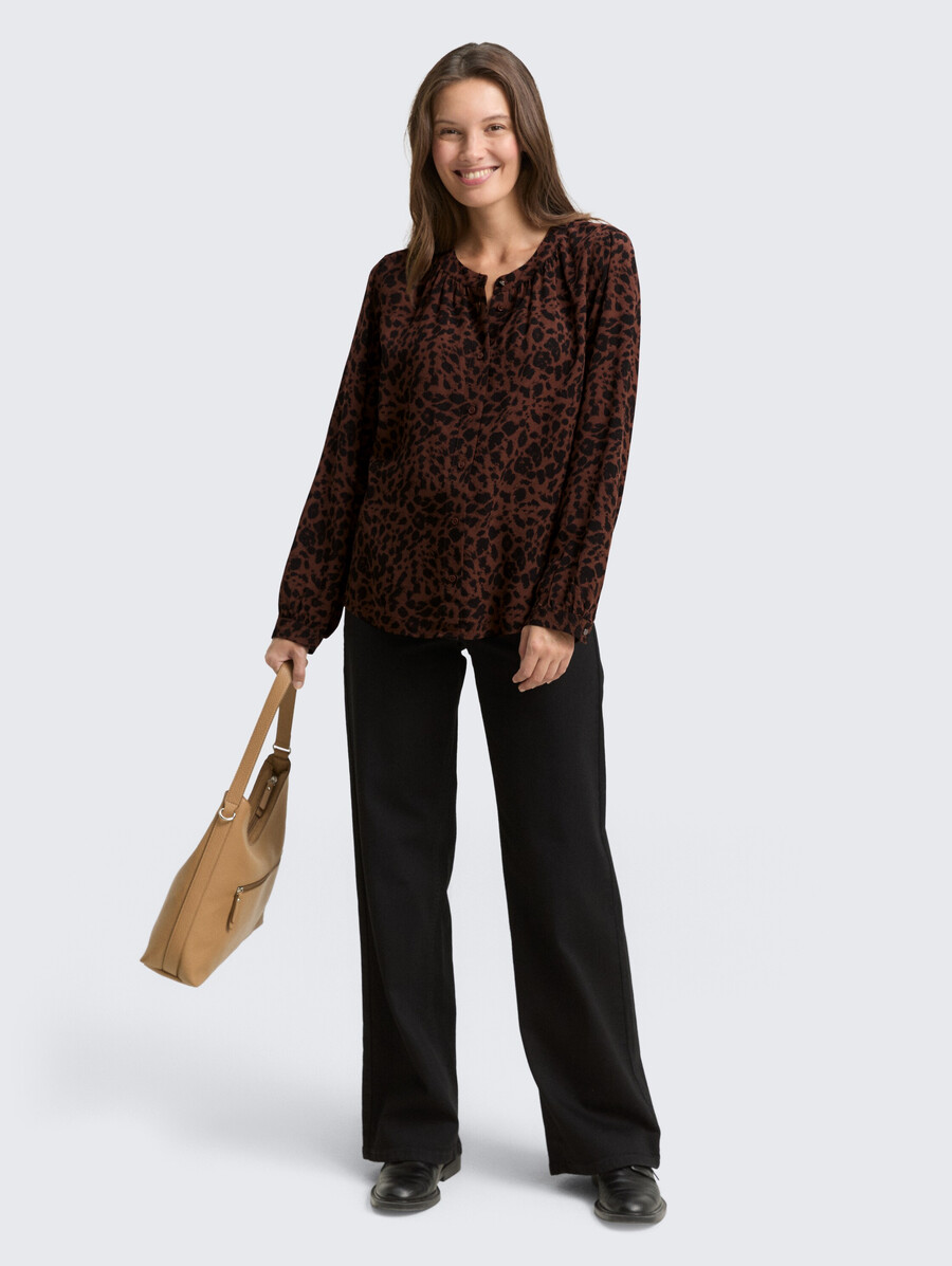 blouse à imprimé léopard