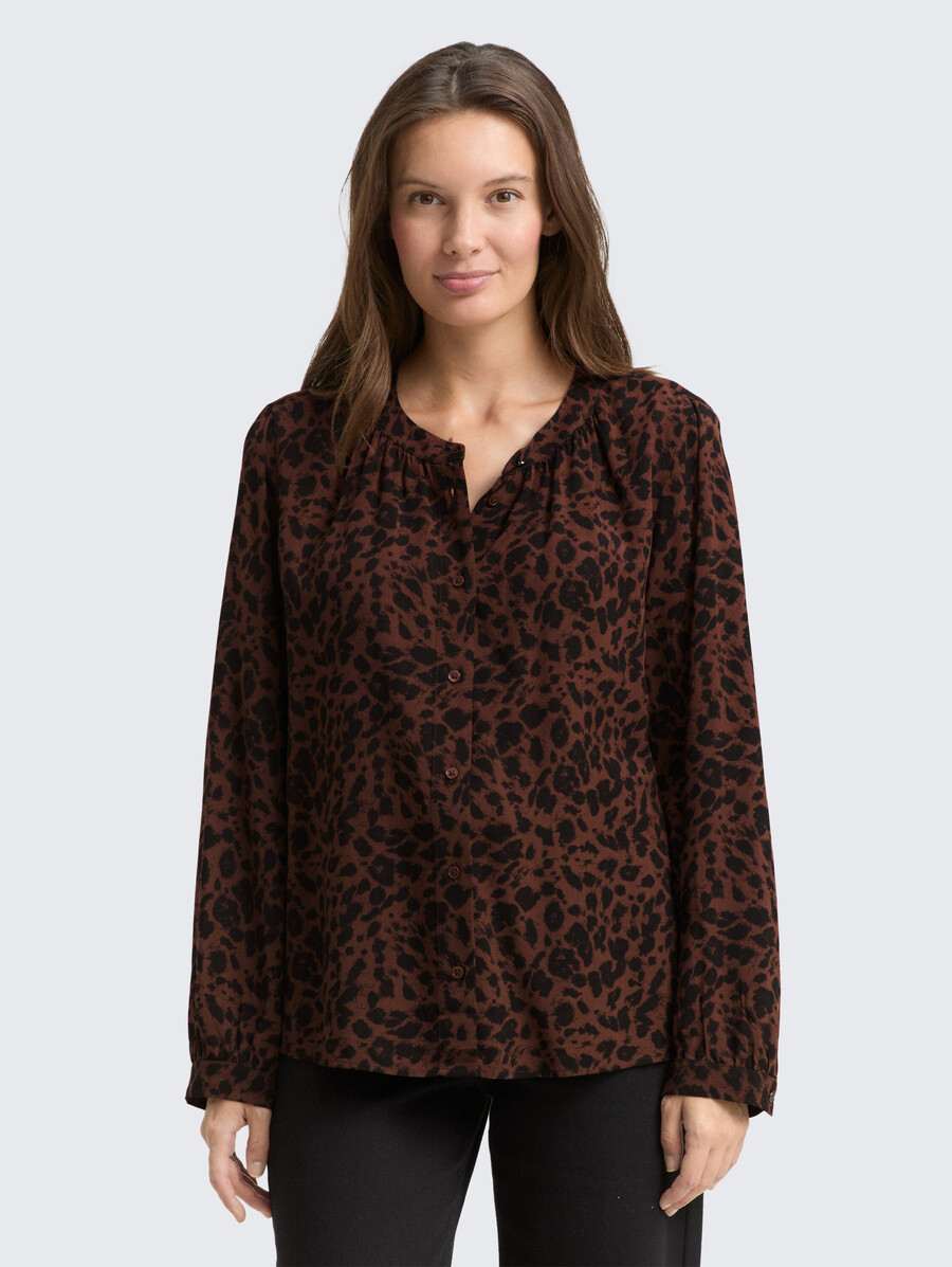 blouse à imprimé léopard