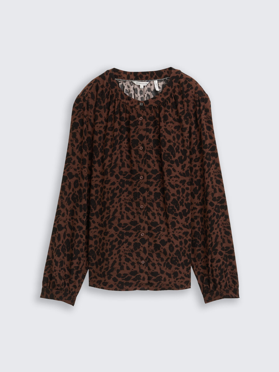 blouse à imprimé léopard