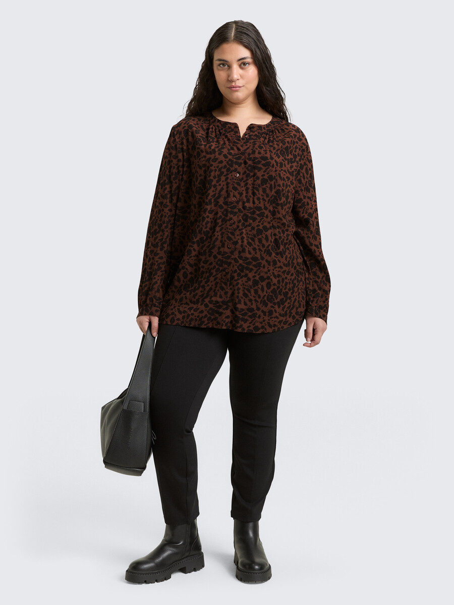 blouse grande taille à imprimé léopard