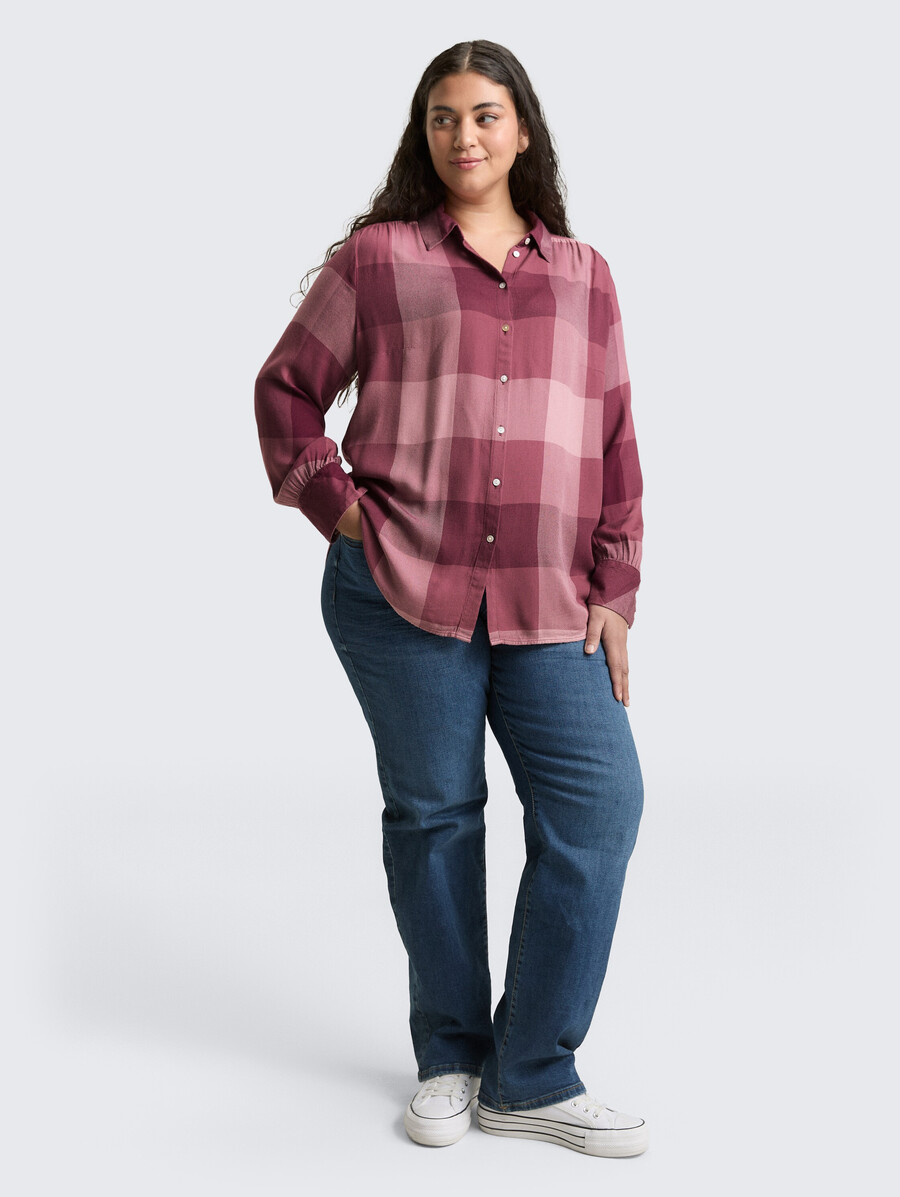 chemisier grande taille à carreaux