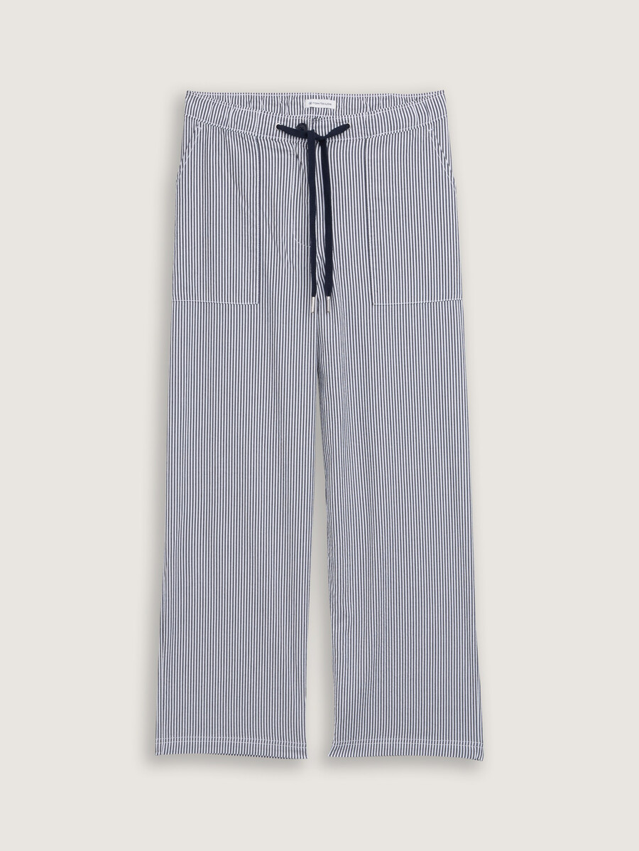 pantalon culotte en seersucker avec cordon de serrage