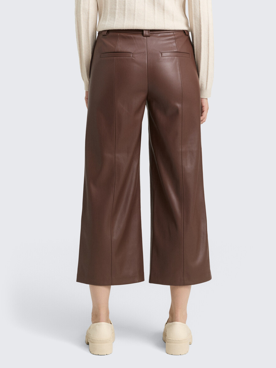 pantalon culotte effet cuir