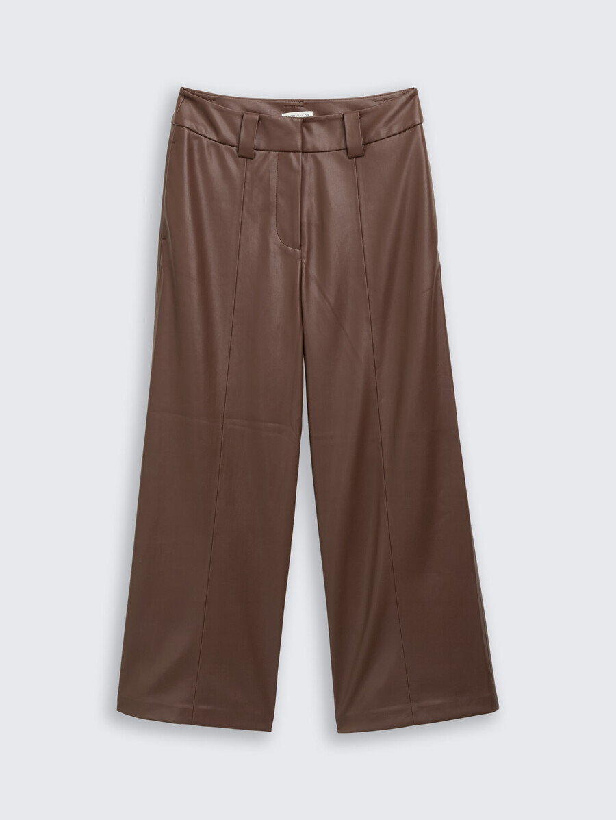pantalon culotte effet cuir
