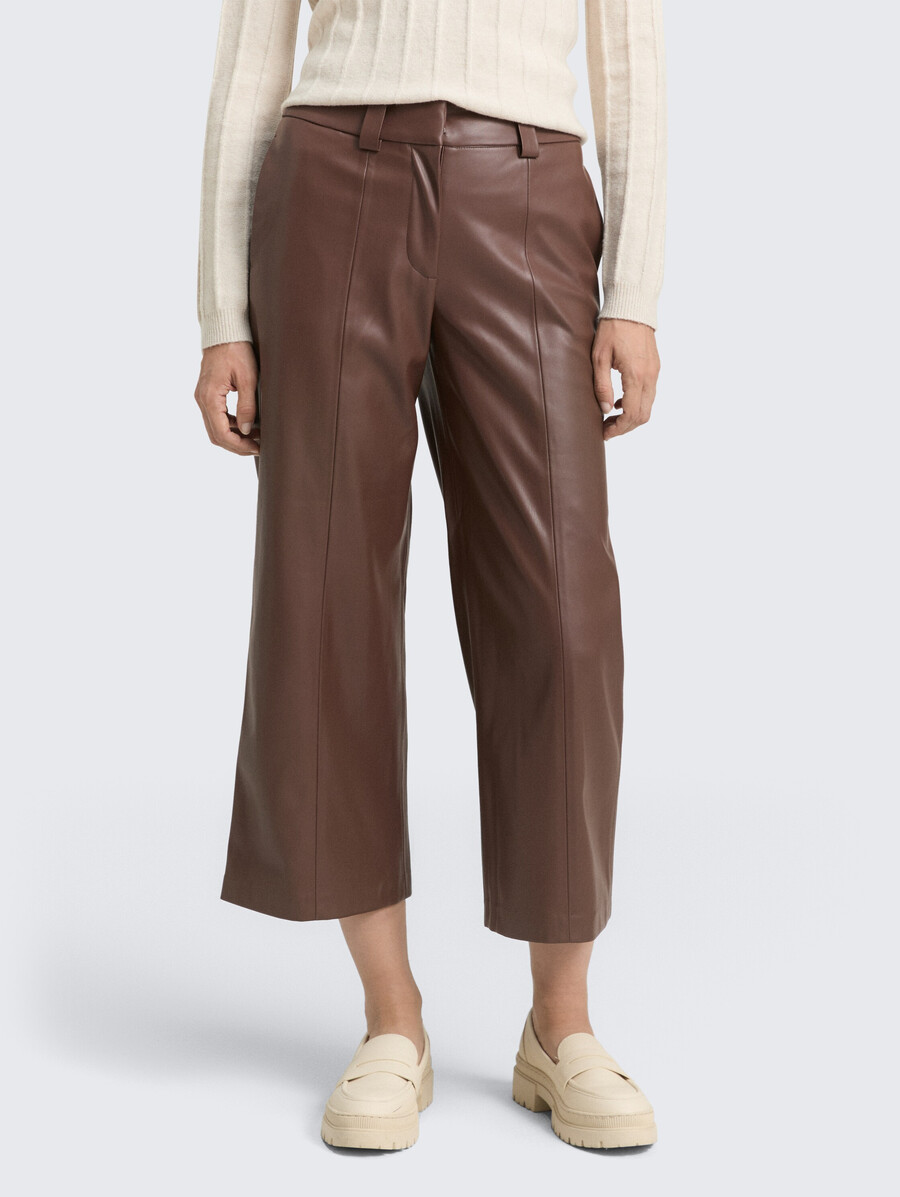 pantalon culotte effet cuir