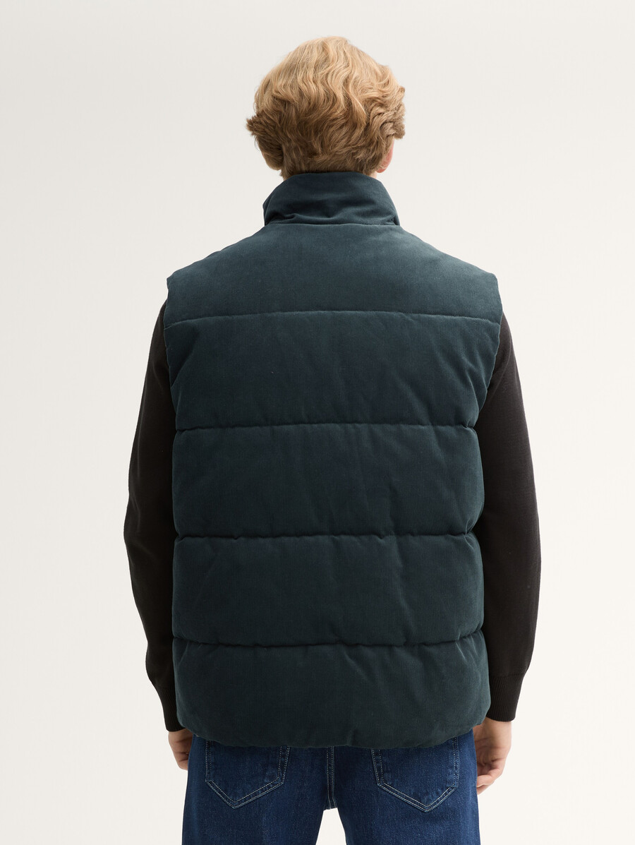 gilet matelassé en velours côtelé à coupe décontractée