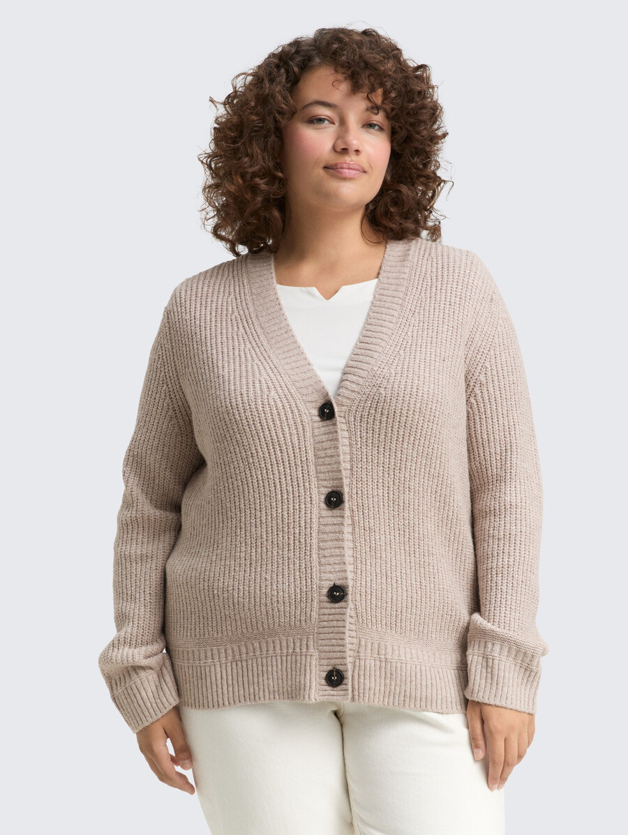 gilet côtelé grande taille à col en v