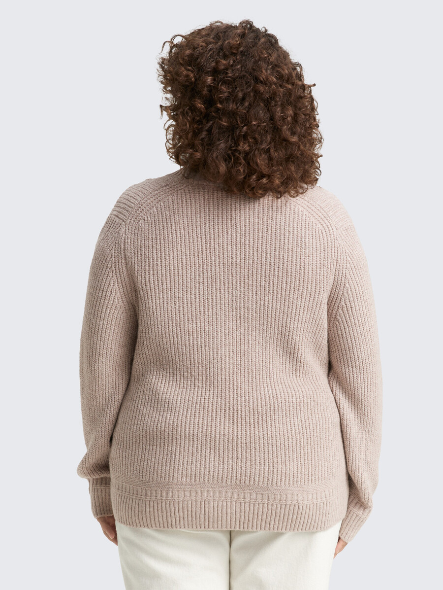 gilet côtelé grande taille à col en v