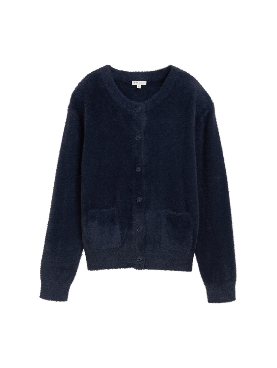 gilet en fil de plumes avec patte de boutonnage