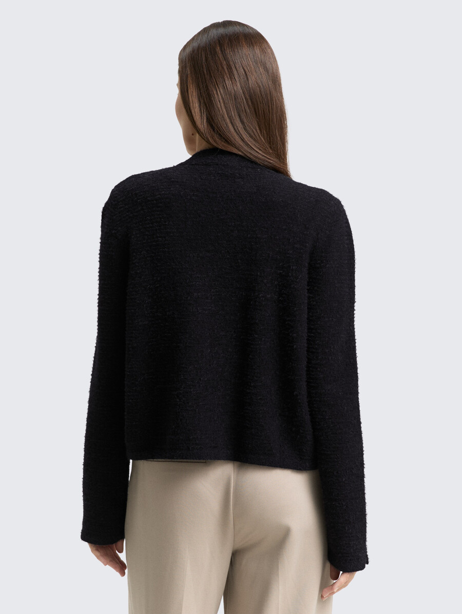 gilet en laine à plumes avec fermeture éclair