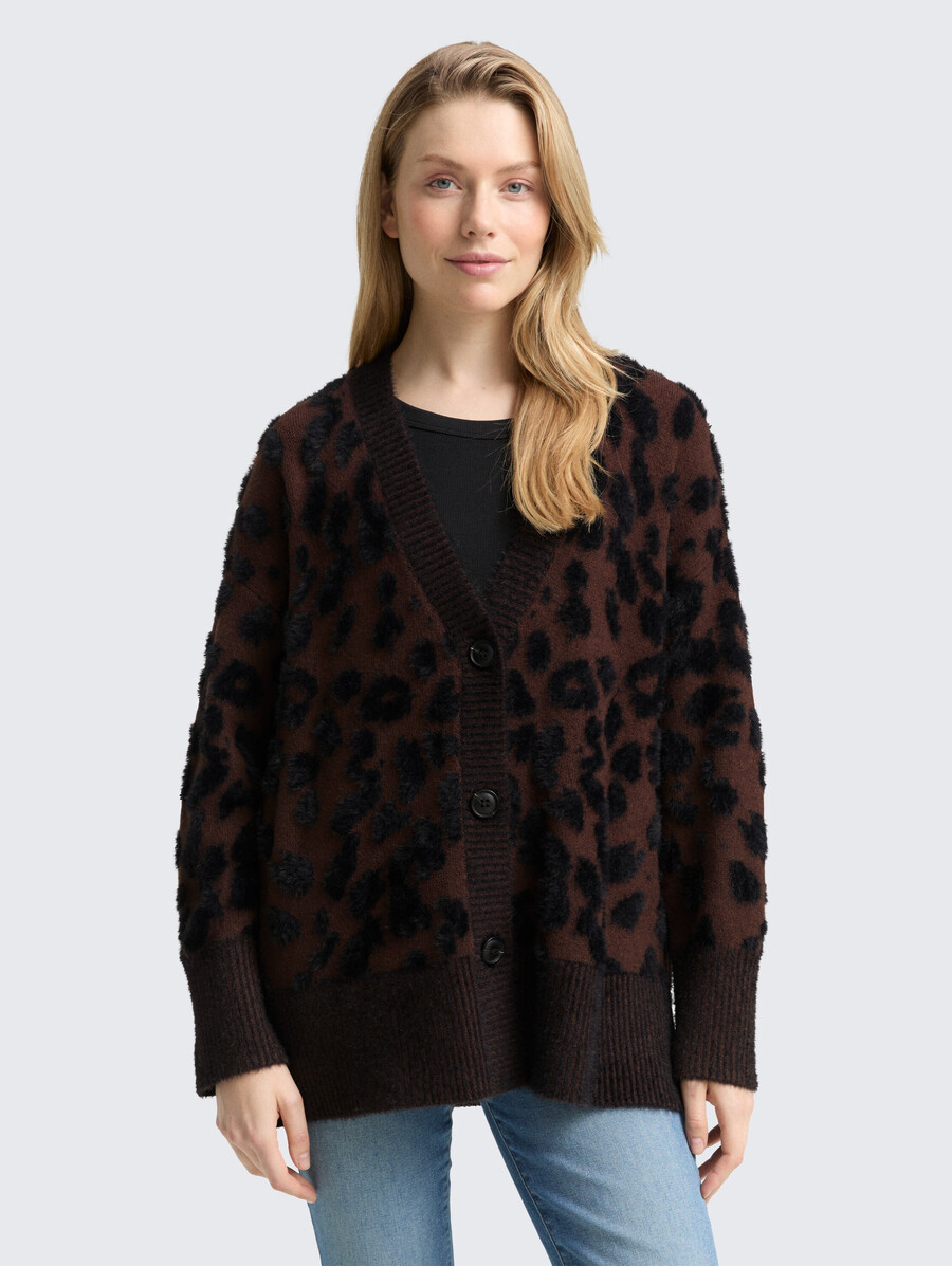 gilet oversize à imprimé léopard